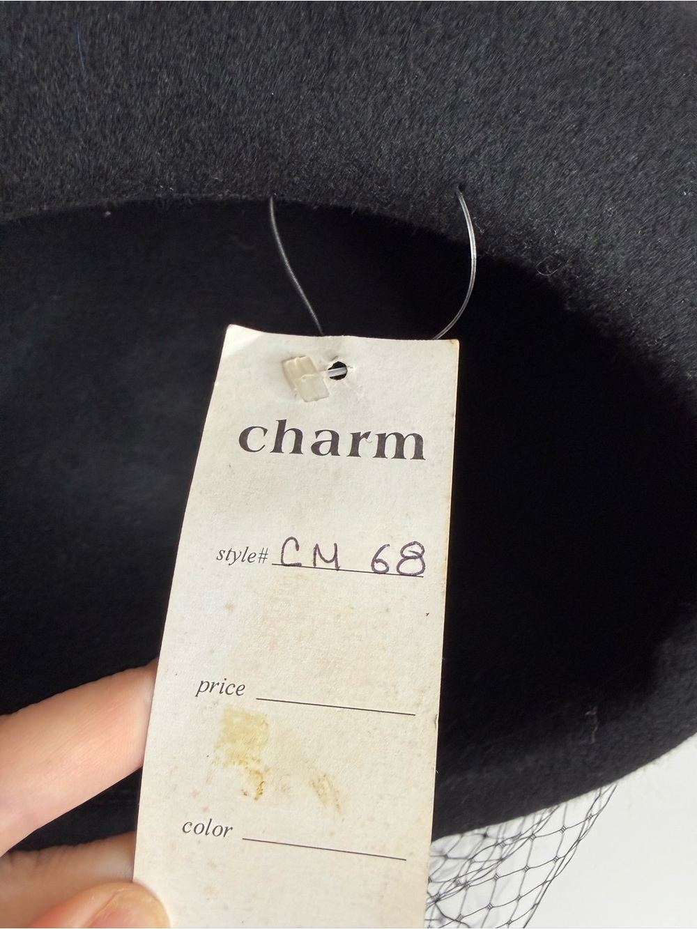 Milan by Charm Vintage Decorative Derby Hat Black Tulle flower NWT deadstock - Picture 8 of 8